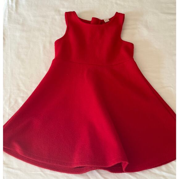 Cute Girls Dress size 90 / 2T Holiday Red | sleeveless flannel minimalist twirl - Picture 1 of 1